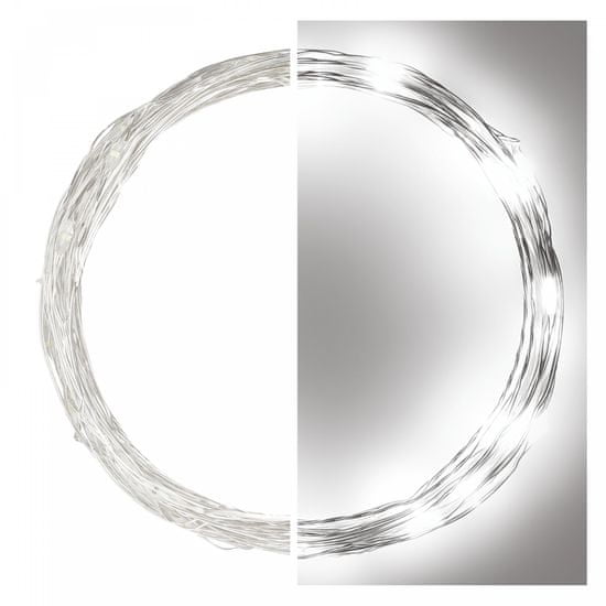 Emos 40 LED řetěz stříbrný nano, 4 m, stud. b. s časovačem