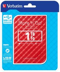 Verbatim Store'n'Go, USB 3.0 - 1TB, červená (53203)