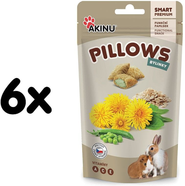 Akinu Pillows polštářky s bylinkami pro hlodavce 6×40 g