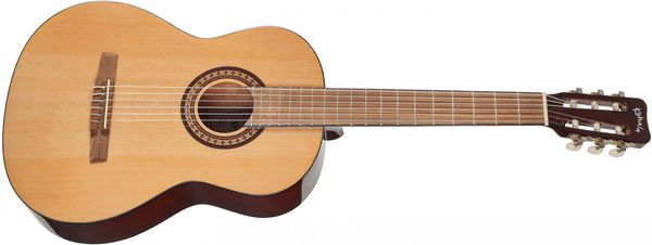 krásná akustická kytara kohala full size nylon string acoustic guitar velké rezonantní tělo ze smrkového dřeva a okoumé standardní menzura ladicí mechanika klasická otevřená