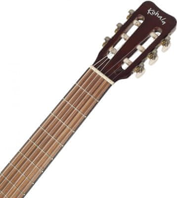  krásná akustická kytara kohala full size nylon string acoustic guitar velké rezonantní tělo ze smrkového dřeva a okoumé standardní menzura ladicí mechanika klasická otevřená 