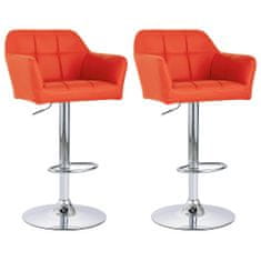 Greatstore Barové židle s područkami 2 ks oranžové umělá kůže