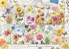Jumbo Puzzle Poštovní známky - letní květy