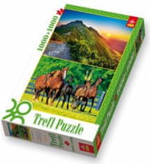 Puzzle Západ slunce v Tatrách - Stádo koní