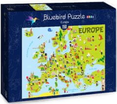 Blue Bird Puzzle Mapa Evropy - DĚTSKÉ PUZZLE