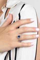 Brilio Silver Luxusní stříbrný prsten s modrým zirkonem RI031W (Obvod 52 mm)