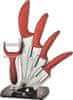 5-dílná sada keramických nožů Imperial Collection se stojanem - červená