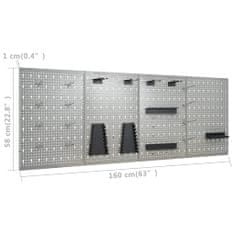 shumee Pracovní stůl se čtyřmi nástěnnými panely a dvěma skříňkami