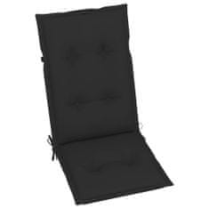 Greatstore Podušky na zahradní židle 4 ks černé 120 x 50 x 7 cm