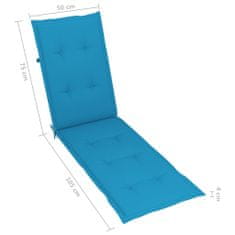 Greatstore Poduška na polohovací židli modrá (75+105) x 50 x 4 cm