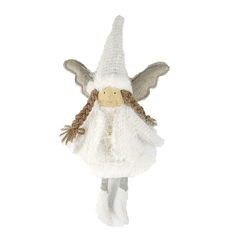 IDARY Vánoční Anděl - látková figurka bílá
