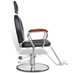 Greatstore Profesionální holičská židle s opěrkou hlavy umělá kůže černá