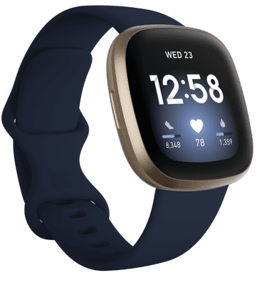 Chytré hodinky Fitbit Versa 3, kalorie, tep, fyzická aktivita, GPS, sport, analýza spánku, hudební přehrávač, vodotěsné, dlouhá výdrž