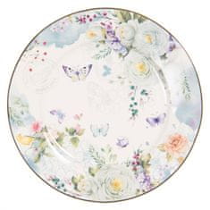 Clayre & Eef Porcelánový dezertní talíř Butterflies 19 cm