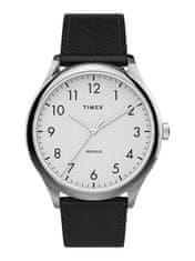 Timex Easy Reader 40mm TW2T71800, stříbrné s koženým řemínkem