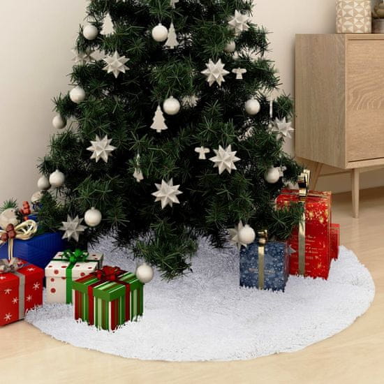 shumee Podložka pod vánoční stromek bílá 122 cm umělá kožešina