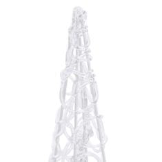 Greatstore Akrylový dekorativní světelný LED kužel studený bílý 120 cm