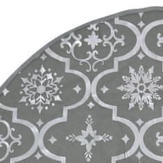 Vidaxl Luxusní podložka pod vánoční stromek s punčochou šedá 90 cm