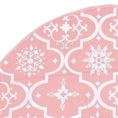 Vidaxl Luxusní podložka pod vánoční stromek s punčochou růžová 122 cm