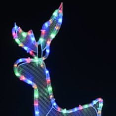 Greatstore Vánoční světelná dekorace vyplétaný sob se sáněmi 432 LED diod