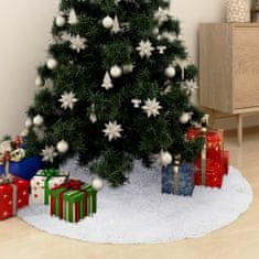 Greatstore Podložka pod vánoční stromek bílá 150 cm umělá kožešina