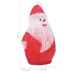 Greatstore Vánoční akrylový Santa s LED vnitřní i venkovní 28 cm