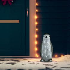 Greatstore Vánoční akrylový tučňák s LED vnitřní i venkovní 30 cm