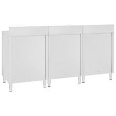 Vidaxl Gastro pracovní stůl se skříňkou 180 x 60 x 96 cm nerezová ocel