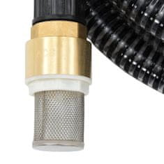 Vidaxl Sací hadice s mosaznými konektory černá 1,1" 25 m PVC