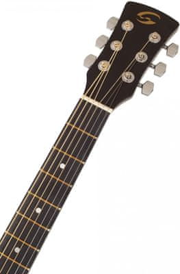  krásná akustická kytara soundsation Yosemite DN-SB dreadnought velké rezonantní tělo z lipového dřeva standardní menzura rozeta poziční tečky western styl 