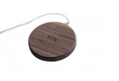 MIN Bezdrátová nabíječka MIN PAD Premium - Ořechové dřevo a bílý kabel