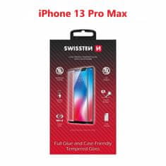 SWISSTEN sklo swissten full glue, color frame, case friendly apple iphone 13 pro max černé