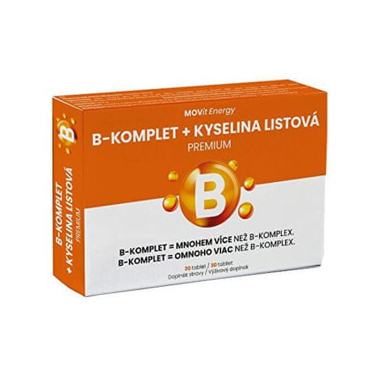 MOVit B-Komplet + Kyselina listová PREMIUM 30 tablet