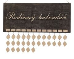 MAJA DESIGN Dřevěný rodinný kalendář - s podkladní deskou 80x35cm EBEN