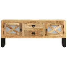 Greatstore TV stolek 110 x 30 x 45 cm hrubé mangovníkové dřevo