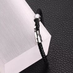 Morellato Černý kožený náramek pro muže Moody SQH42 (Délka 21 cm)