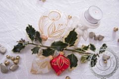 Decor By Glassor Vánoční srdce červené zlaté listy (Velikost: 10)