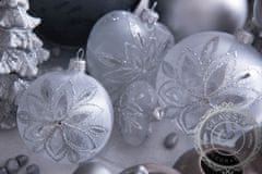 Decor By Glassor Vánoční srdce mrazolak s květinou (Velikost: 6)