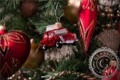 Decor By Glassor Vánoční ozdoba autíčko červené se dvěma dárky