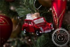 Decor By Glassor Vánoční ozdoba autíčko červené se dvěma dárky