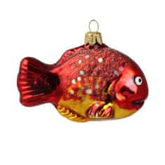 Decor By Glassor Skleněná ryba červená s flitry