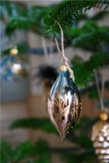 Decor By Glassor Vánoční oliva hnědo-modrá