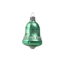 Decor By Glassor Mini skleněná ozdoba zvoneček zelený