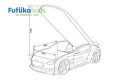 Futuka Kids Dětská postel auto NEO STAR-M + Matrace Standart + Zvedací mechanismus + Spojler BÍLÁ
