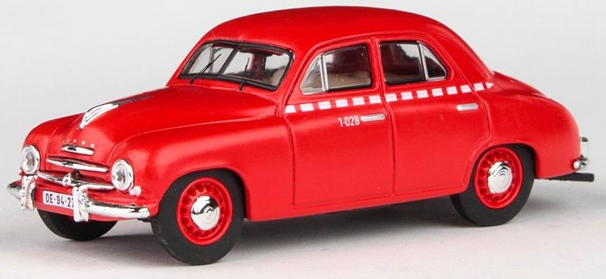 Levně Abrex Škoda 1201 (1956) Taxi, červená 1:43
