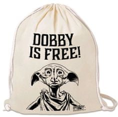 CurePink Gym bag pytlík - vak se šňůrkami Harry Potter: Dobby Is Free! (35 x 44 cm)