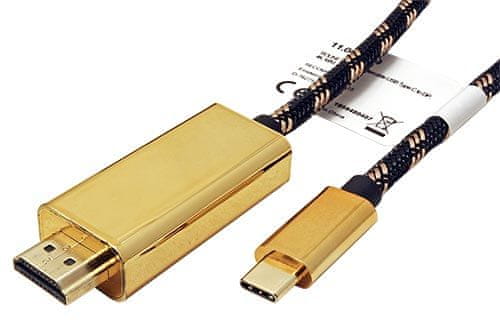 Roline GOLD Kabel USB C(M) -> HDMI A(M), 4K@60Hz, 2m (11.04.5847)
