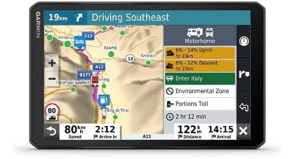 GPS navigace karavany obytné vozy a přívěsy Camper 890 MT-D, mapa Evropy, doživotní aktualizace, Bluetooth hands-free, Wi-Fi