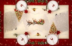 Dům Vánoc Vánoční ubrus s motivem Santa 140x300 cm