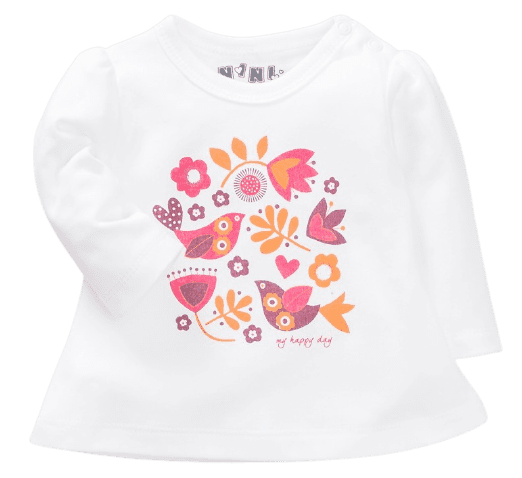 Nini dívčí tričko z organické bavlny ABN-2786 bílá 80
